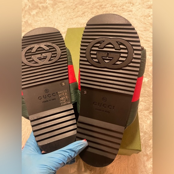 Gucci Padded Web Slide Sandals - Picture 10 of 16